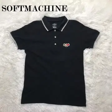 SOFTMACHINE 피케 셔츠 셰이크 핸드 자수 패치 일본제 M