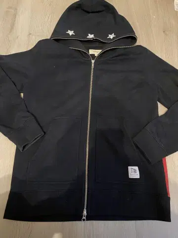 TOMMY 블랙 후드티 M 사이즈 별 자수