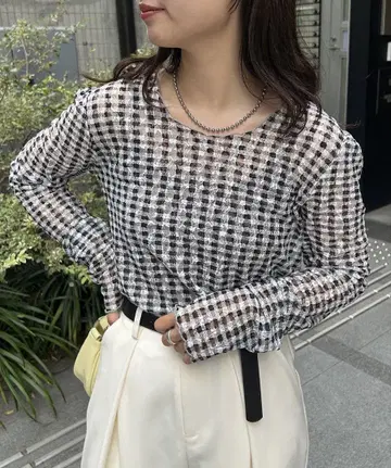 [초여름까지 입을 수 있는/리버서블] 시어 체크 풀오버