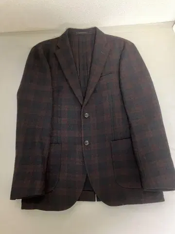 유니클로 울 블렌드 컴포트 자켓 남성용 L 빨간색 체크