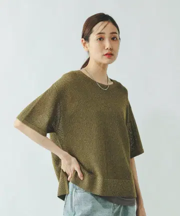GLOBAL WORK *세탁 가능한 메쉬 라메 풀오버* 탱크