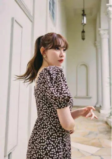 체리 패턴 캐시-코어 원피스 S