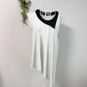 i+mu 마츠오 인터내셔널 비대칭 슬리브리스 튜닉