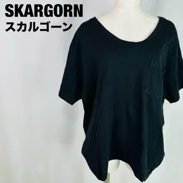 SKARGORN 스컬곤 블랙 티셔츠 반팔 와이드 셔츠 3-127