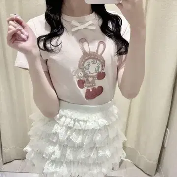 evelyn 에블린 메조 피아노 베리에짱 티셔츠 핑크 양산형