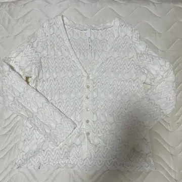 코튼 레이스 가디건 Purs De Anne 화이트 가디건