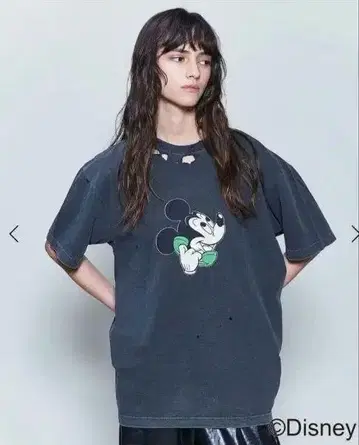 6 ROKU 로쿠 MICKEY 티셔츠 블랙 S
