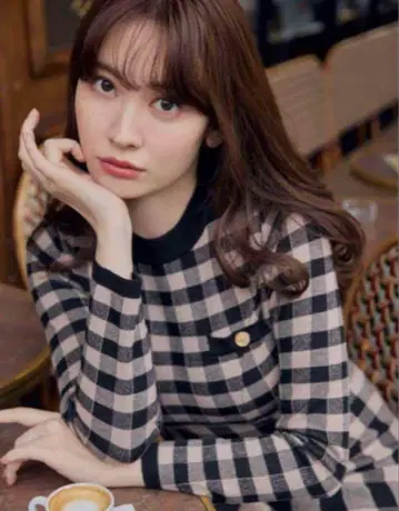헤르립토 플래드 자카드 니트 드레스