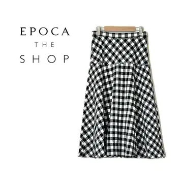 84. EPOCA THE SHOP 플레어 스커트 무릎 기장 체크 무늬