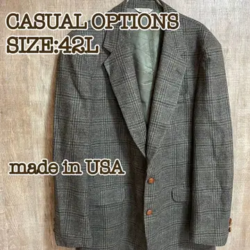 CASUAL OPTIONS 울 자켓 그레이 계열 체크 USA제 L