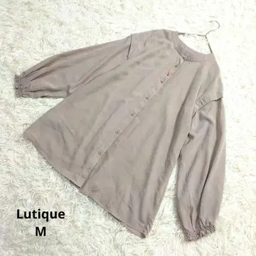 Lutique 긴팔 슬리브리스 탑 2way 루즈핏 베이지 M