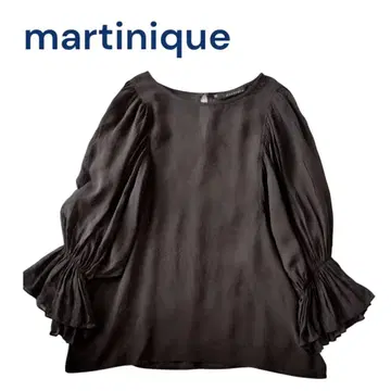 martinique 마르티니크 블랙 시스루 래글런 블라우스