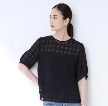 INDIVI 인디비 와셔 체크 상의 38 사이즈