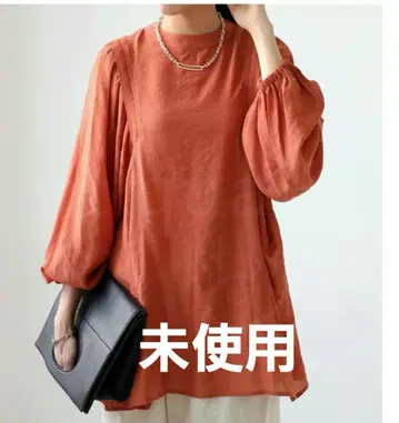 시스루 오렌지 블라우스