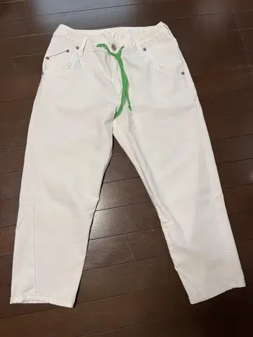 EDWIN ER737 화이트 데님 M 사이즈 7부 소매