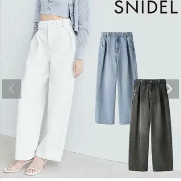 SNIDEL 스나이델 턱 와이드 데님 팬츠 swfp242048