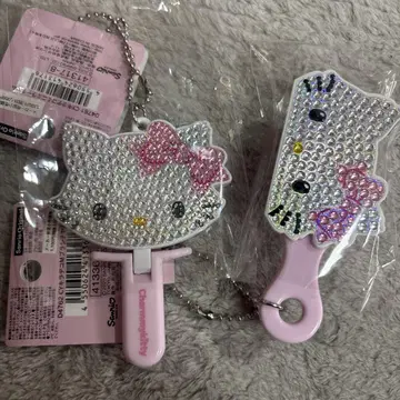 산리오 키라데코 미니 거울 참 키라데코 미니 브러쉬 참미 키티