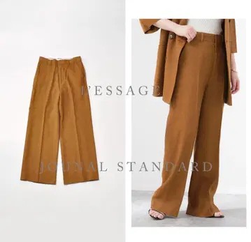LESSAGE 저널 스탠다드 피케 린넨 와이드 팬츠