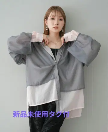 재입고 시어 레이어드 셔츠 차콜 루미에르 lumier