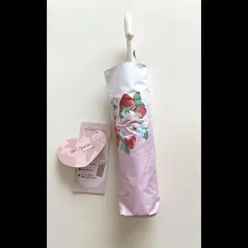 새상품 시마무라 아오키 미사코 딸기 리본 무늬 접이식 우산