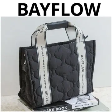BAYFLOW 베이플로우 로고 테이프 퀼팅 토트