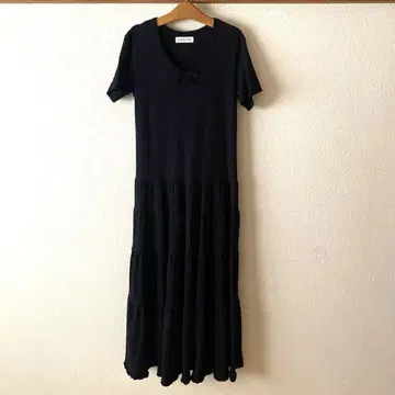 KANEKO ISAO 카네코 이사오 반팔 원피스 프릴 블랙