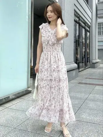 SNIDEL Sustainable 플리츠 프릴 원피스
