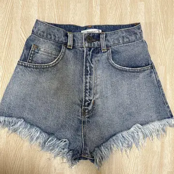 MOUSSY 데님 숏 팬츠 프린지 밑단 사이즈 0
