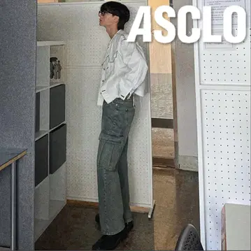 ASCLO 카고 데님 팬츠