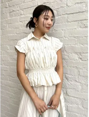 스나이델 뷔스티에 콤비 셔츠 원피스
