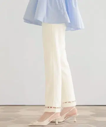 fitmore 사다리 밑단 펄 팬츠 아이보리 M