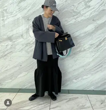 GALLARDAGALANTE 니트 머메이드 스커트 블랙 카네코 아야