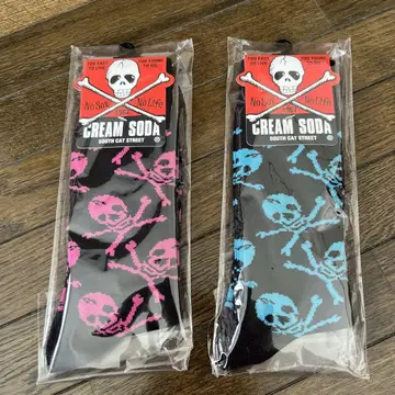 CREAM SODA 스컬 삭스 25-27cm 2색 세트