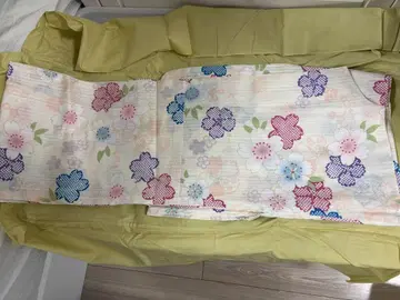 사가미 꽃무늬 유카타, 보라색 오비, 조리 세트 복조리