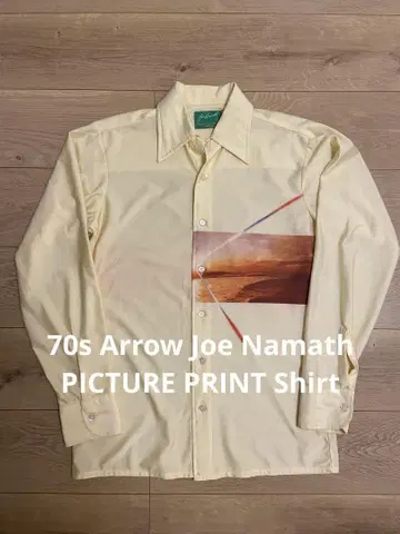 70s Arrow Joe Namath 폴리 셔츠 그림 프린트