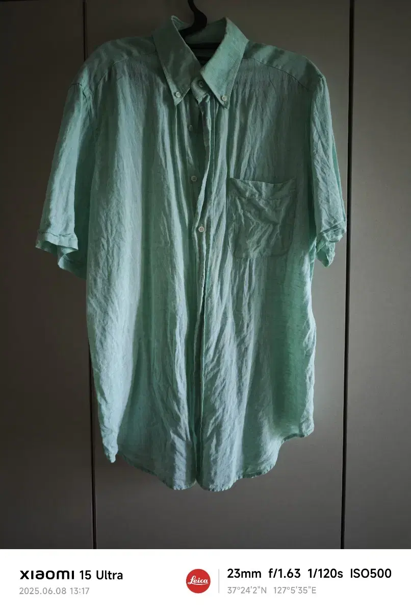 Italian Lansmere altea Men's Linen Short Sleeve Shirt 43