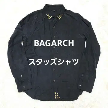 BAGARCH 바가치 스터드 긴팔 셔츠 블랙 실크 비스코스