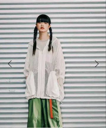 니코앤드 MODE NORM CORE 메쉬 루즈 후드티 M 아이보리