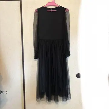 엘레강트 블랙 긴팔 드레스