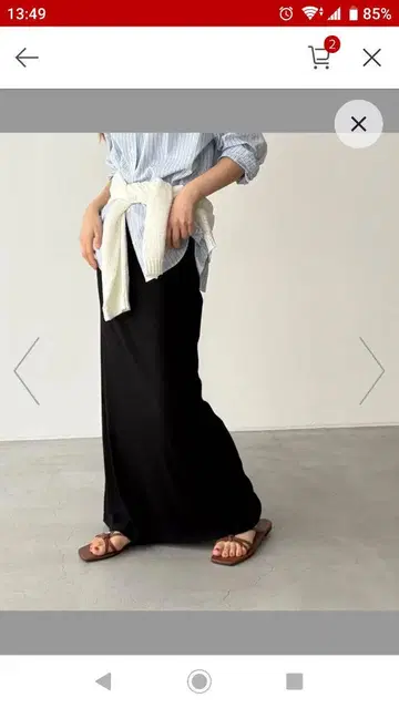 이번 시즌 새상품 완판 El mar 레이온 천축 롱 스커트 블랙
