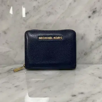 MICHEAL KORS 마이클코어스 카드 케이스 지퍼 가죽 네이비