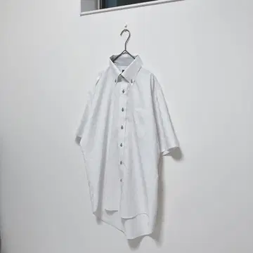BRICK HOUSE 버튼 다운 셔츠 쉐도우 체크 반팔 화이트 L