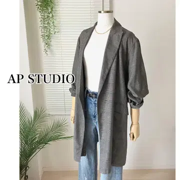 AP STUDIO 린넨 격자 무늬 자켓 36