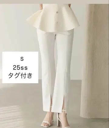 새상품 anuans 스트레치 슬릿 플레어 팬츠 ECRU S 아누앙스