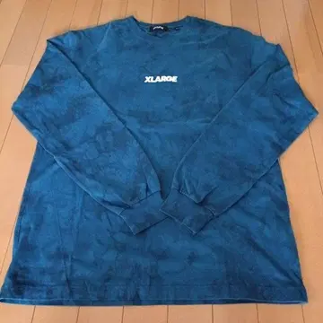 XLARGE 다크 블루 타이다이 긴팔 티셔츠 L