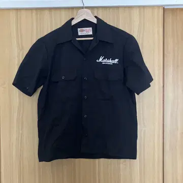 USA제 마샬 & 디키즈 블랙 반팔 워크 셔츠 M