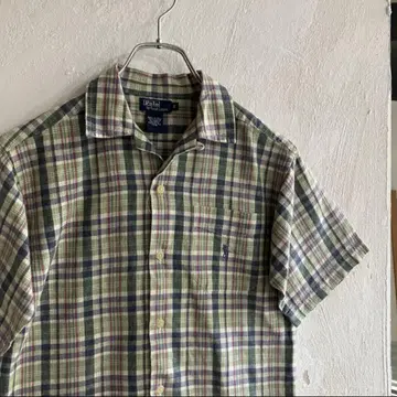 POLO by Ralph Lauren 마드라스 체크 오픈 카라 셔츠
