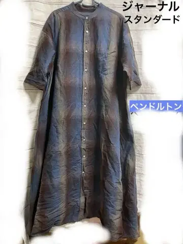 저널 스탠다드 Pendleton 오부 소매 셔츠 원피스 루즈핏