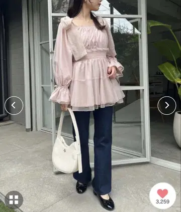 NICE CLAUP 전방향 모테 튜닉 긴팔