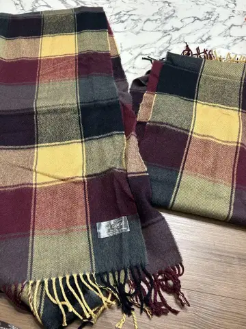 체크 무늬 머플러 멀티 컬러 커플룩 2개 세트